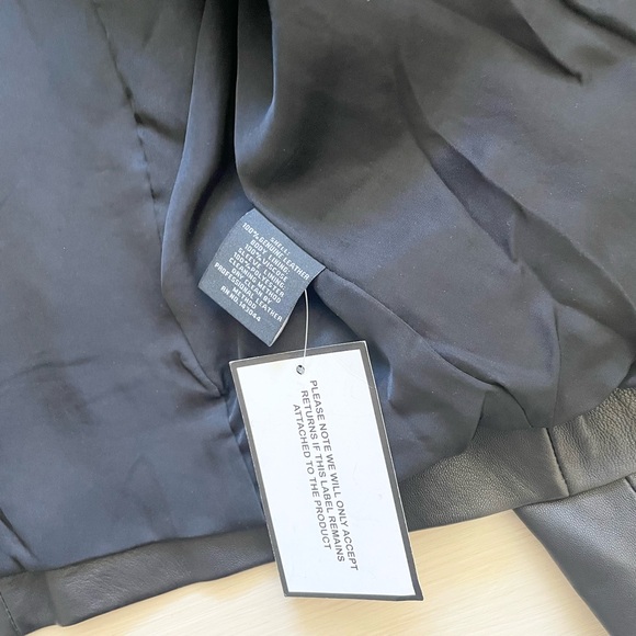 Bagatelle Fitted black Lamb Leather Blazer jacket xs - Picture 8 of 13